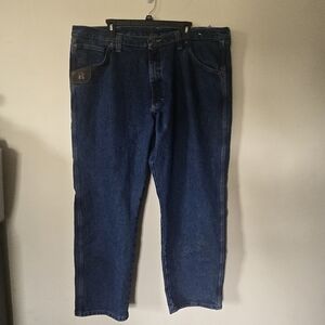 Wrangler Blue Relaxed Jeans Classic Fit Riggs Workwear Jeans Size 42x30